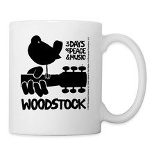 Woodstock Logo 3 Days Of Peace & Music Coffee/Tea Mug, One Size, white Woodstock Logo 3 Days Of Peace & Music Coffee/Tea Mug, One Size, white