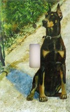 Doberman Pinscher Art Printed on a Single Toggle light switch plate, made in USA