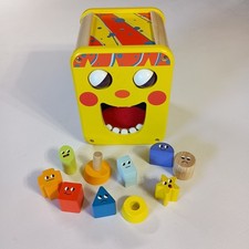 Shape Sorter Cube Colorful 11 Piece Wooden Set Educational Learning Toy