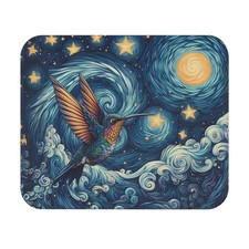 Starry Night Hummingbird Mouse Pad Nature Lovers  Artistic Gaming Mouse Pad