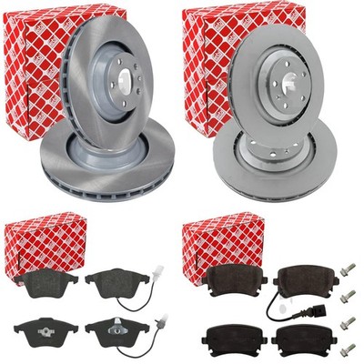 FEBI BREMSSCHEIBEN + BELÄGE VORNE + HINTEN passend für AUDI A6 4F C6 Limo  Avant