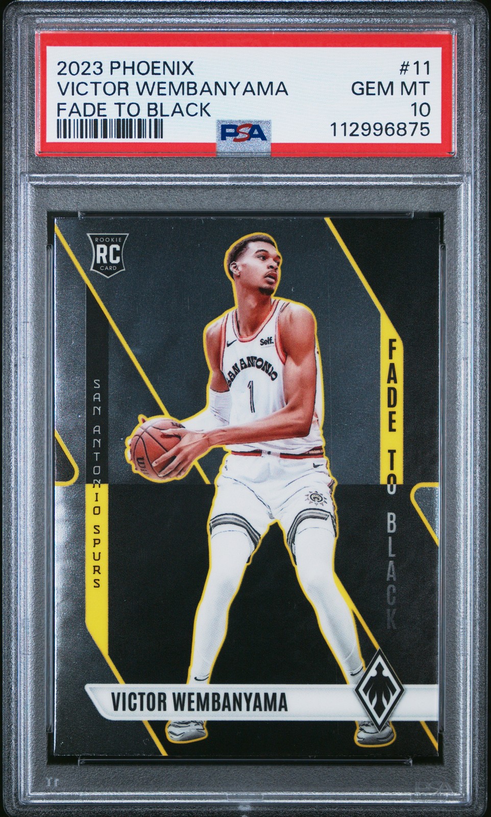 2023 PANINI PHOENIX FADE TO BLACK #11 VICTOR WEMBANYAMA PSA 10