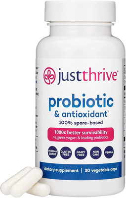 Just Thrive Probiotic & Antioxidant Supplement - 100% Spore-Based Digestive A..