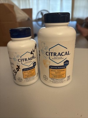 2x Citracal Slow Release 1200 Calcium With Vitamin D3 Magnesium 185 & 80 Caplets