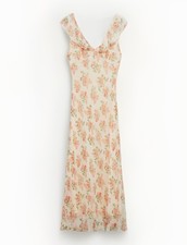 NEW! MNG Women Blogger Fav FLORAL MIDI-DRESS WITH BOW NWT US Size 6