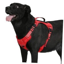  Tactical Dog Harness for Large Dogs,No Pull Adjustable Medium (Pack of 1) Red