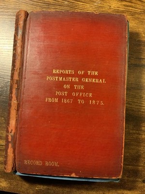 Berichte des Generalpostmeisters 1867 bis 1875 gebunden gebundene Postgeschichte