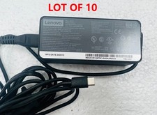 Lot of 10 Genuine Lenovo 65W Watt USB-C Type C Laptop Charger AC Power Adapter