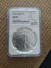 2022 $1 American Silver Eagle ASE NGC MS69 Brown Label - 1 oz Fine Silver