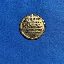 Kiwanis International Convention Medal Token 1926 Indianapolis Collectible