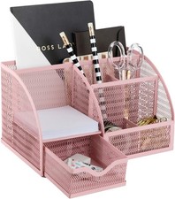 Light Pink Desk Organizer - Cute and Girly Pink Desk Accessories - Office Sto...