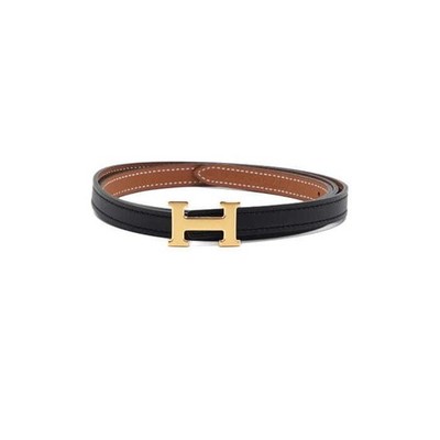 Hermes Mini Gold H Logo Reversible Women's Belt 85/96CM H052150CABV085 152318743