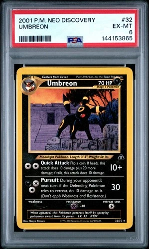 2001 POKEMON NEO DISCOVERY #32 UMBREON PSA 6