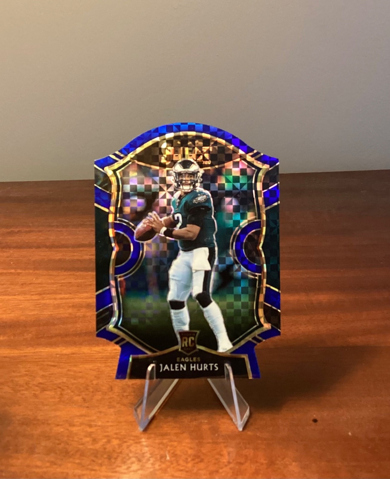 2020 Panini Select #50 Jalen Hurts Blue Prizm Die Cut