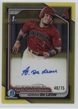 2024 Bowman Chrome Prospect Yellow Refractor 48/75 Adrian De Leon Auto 0w8p