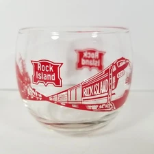 Rock Island Railroad Route of the Rockets Roly Poly Cocktail Glass E6A Train 630