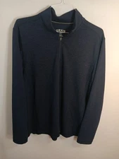 Orvis Men's Large Blue Heather Base Layer 1/4 Zip Long Sleeve