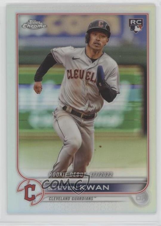 2022 Topps Chrome Update Rookie Debut Refractor 254/299 Steven Kwan #USC178 ez6