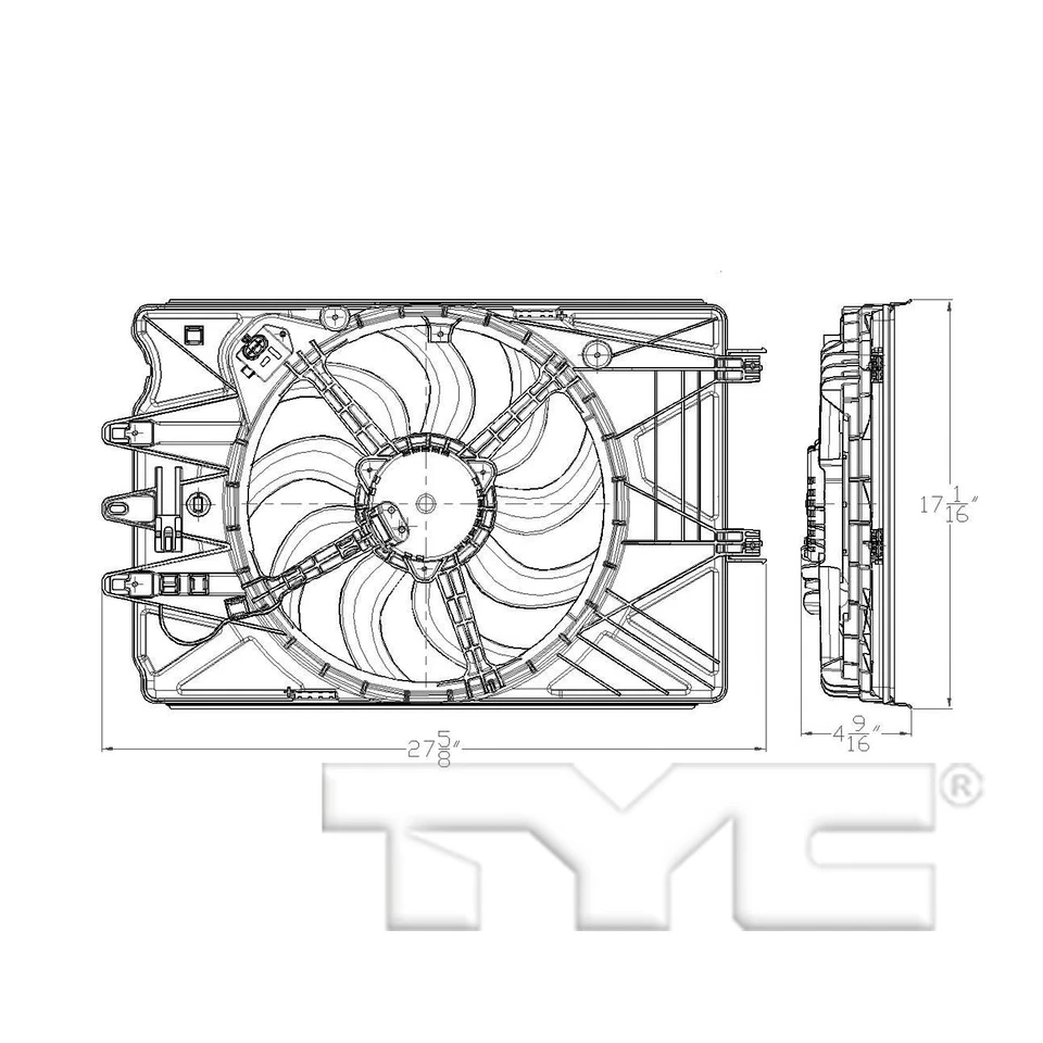 Conjunto de ventilador de refrigeración doble radiador y condensador para Fiat 500L 14-19 68202033AA Foto 4 de 4