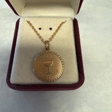 Holy Communion Necklace Gold Toned
