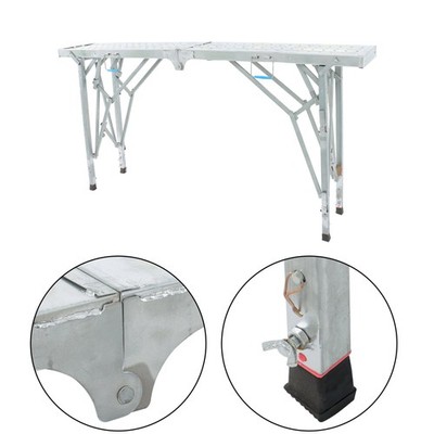 1.8m Aluminum Alloy Portable Folding Scaffold Work Platform Adjustable Height