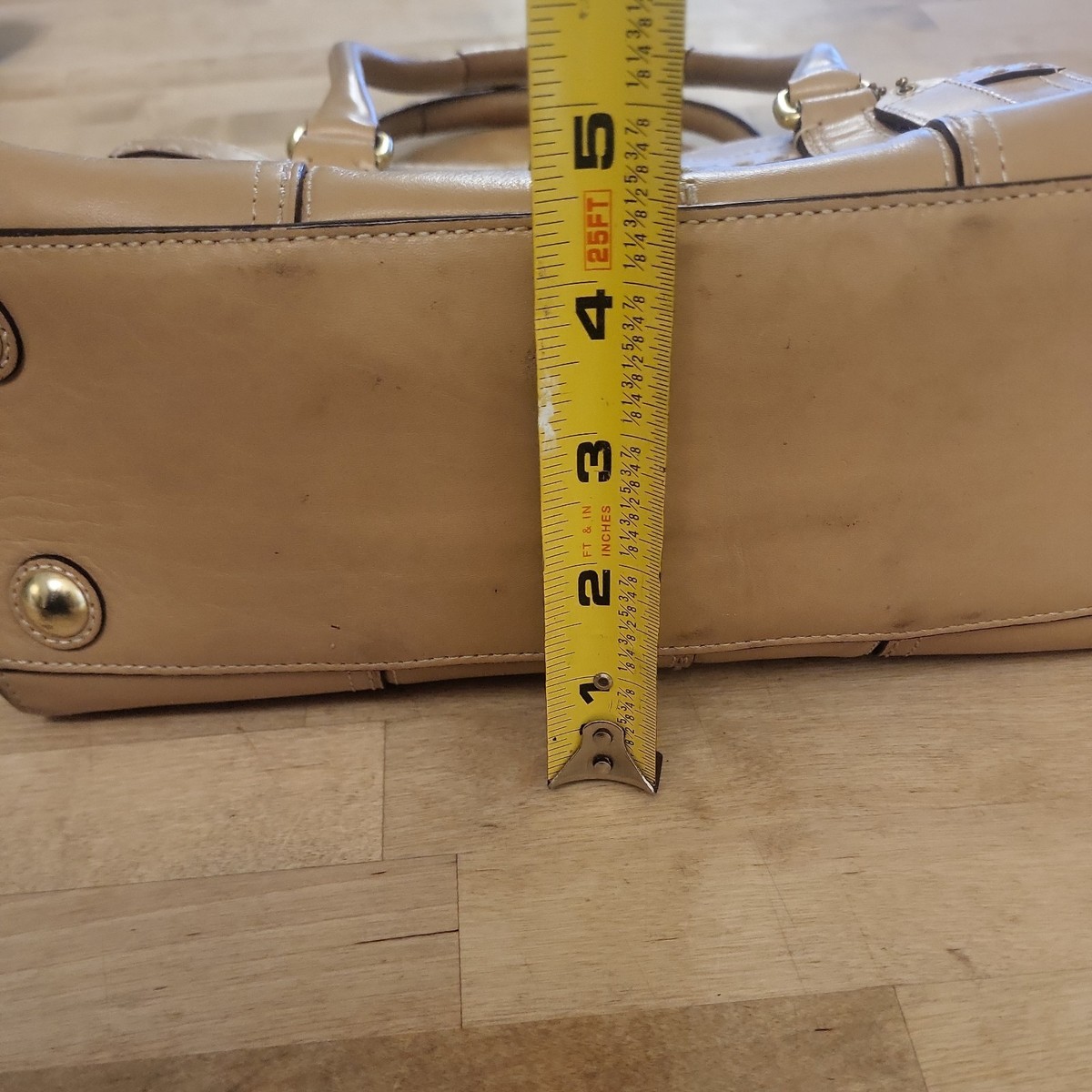 Coach Hampton Medium Satchel J0771-11539 Turnlock Beige Camel Tan
