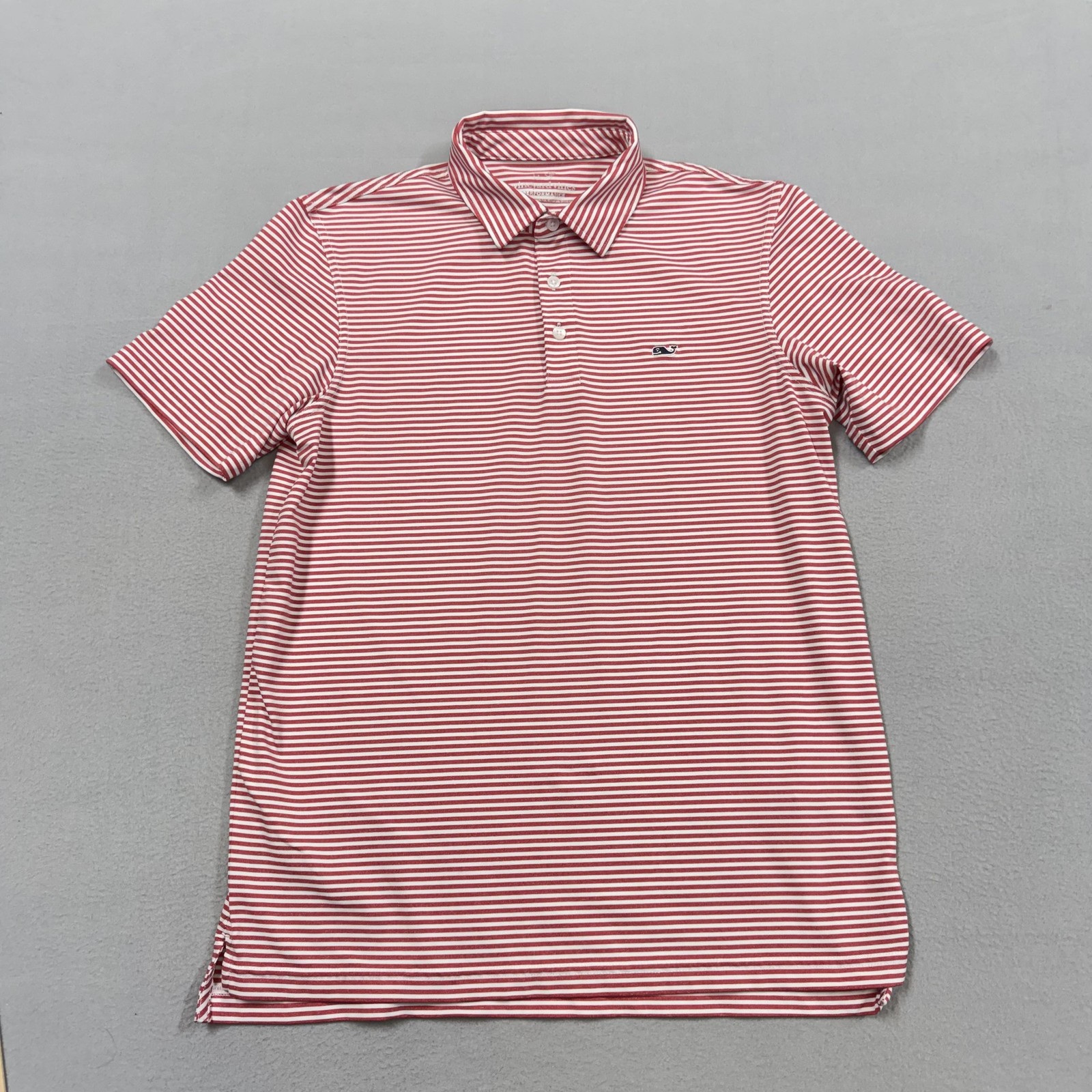Vineyard Vines Polo Shirt Mens Small Red Stripe Golf Performance Short Sleeve