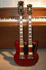 Rare Vintage 70's Cort Condor Double Neck Guitar 12/6 Cherry EDS-1275 SG Copy