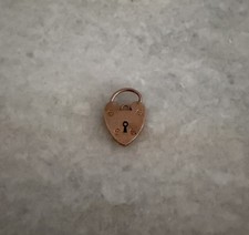Vintage 9k Gold Heart Lock Padlock Pendant Or Charm 9 Ct