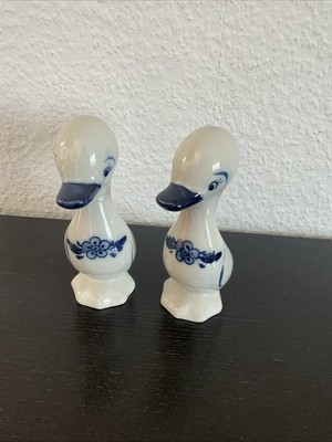 Delft Blue Colour: Porzellan Ente, handgemalt