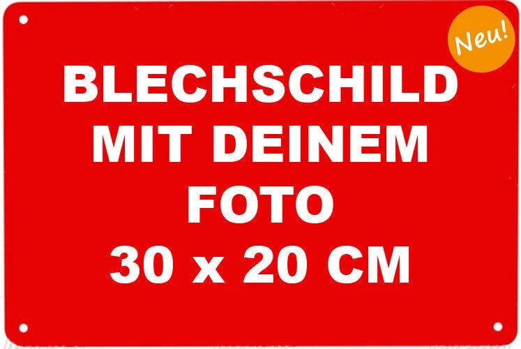 BLECHSCHILDER.STORE Dein Foto auf Blechschild Bild Grafik 30 x 20 cm Wunschmotiv Logo Geschenk (BS)