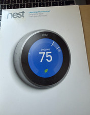Google Nest Termostato WIFI di apprendimento di terza generazione: T3007ES Acciaio inossidabile A+