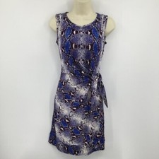 DVF Diane von Furstenberg New Della Python Pop Blue Iris dress silk snake new 8