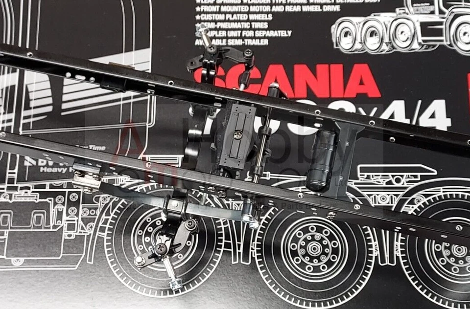 Tamiya Scania 770S 8x4 Heavy Haulage Truck, Chassis & 2nd Steer Lift Axle Bundle - image 2 of 4
