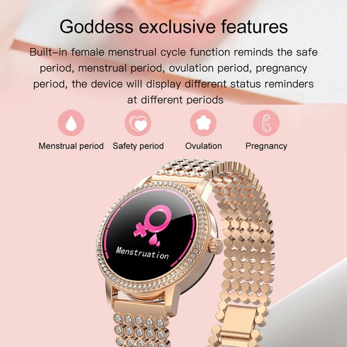 Damen Smart Watch Schrittzähler Laufen Fitness Armbanduhr Mädchen Frauen Uhren - Bild 7 von 13