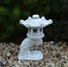 Rankei japanische Steinlaterne Steinlampe 32 cm 5 kg Grau Weißbeton frostsicher