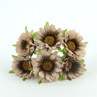 Daisy Artificial Flower Silk  Bouquet - Sunflower Nuptial Designing Bouquet 6pcs
