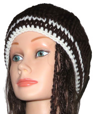 New Handmade Crochet Brown Size M (22 Inches Circumference) Waves Beanie Hat