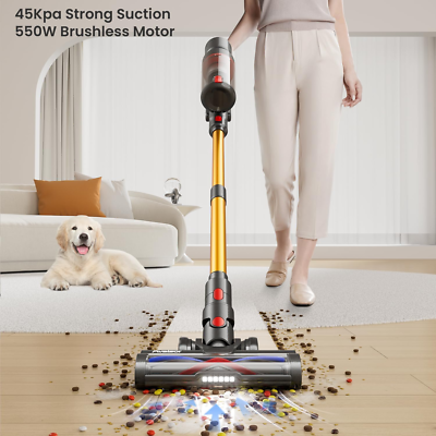 Cordless Stick Vacuum Cleaner, 550W 45Kpa Powerful Suction, Lightweight With HEPA Filter & Touch Screen, For Pet Hair & Floors - View #5