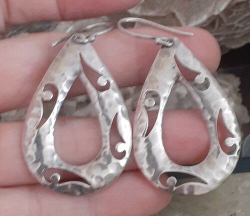 Silpada Sterling Silver Teardrop Shape Earrings Signed 925 India - Picture 10 of 15