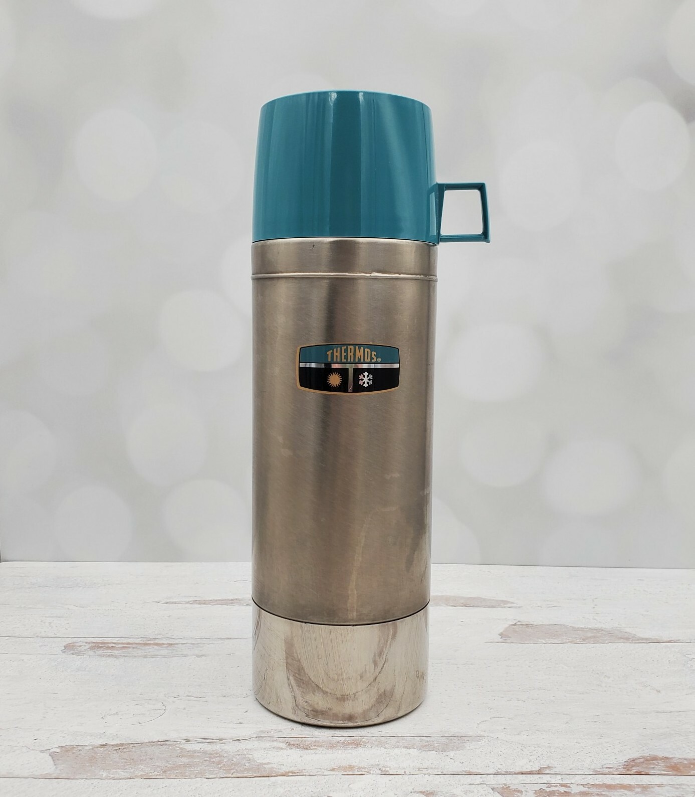 Vintage Thermos Brand Stainless Steel Vacuum Bottle Model 2464S Quart