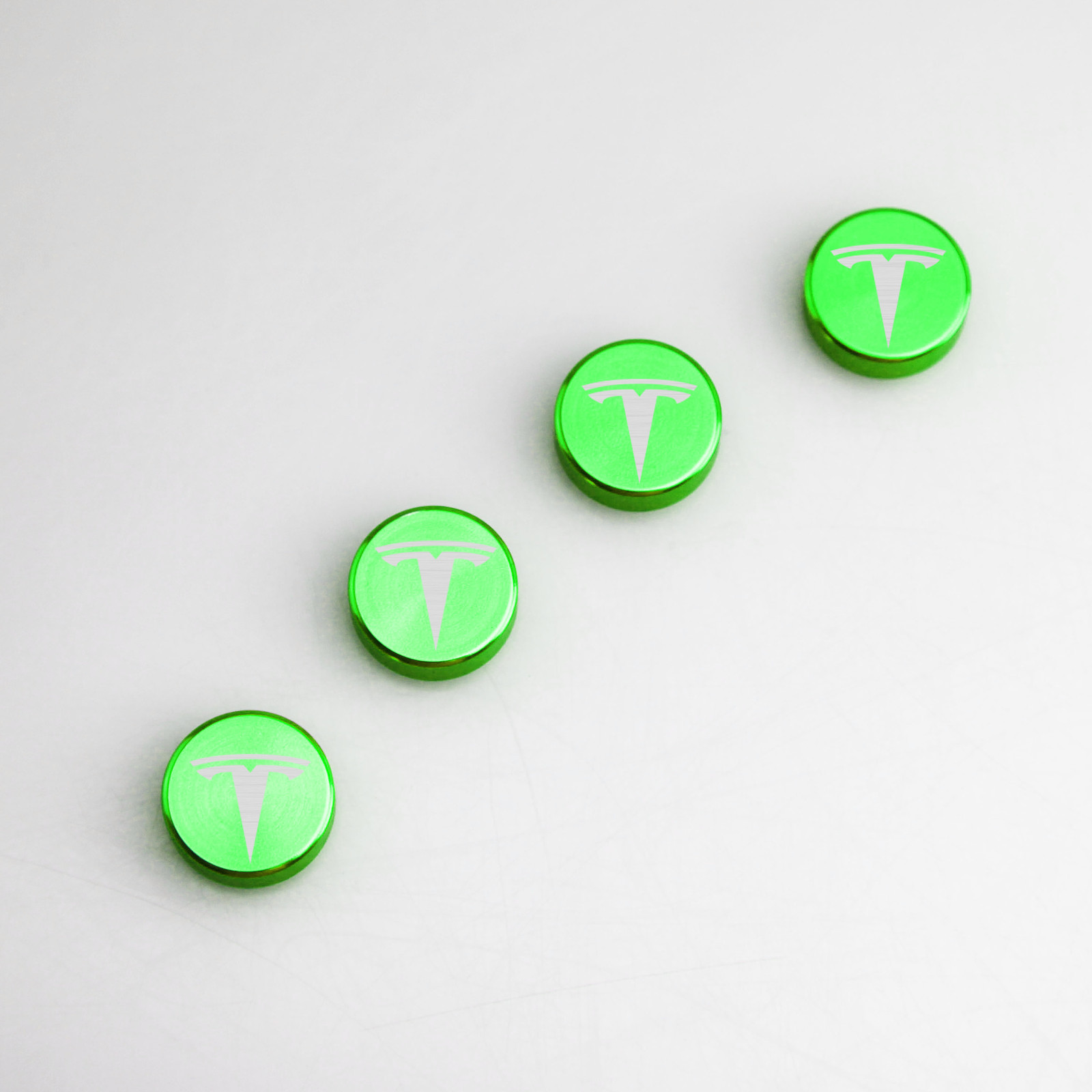 Laser Etched Green Aluminum Tesla License Plate Frame Bolts Fastener