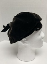 Vintage Betmar Velvet Brown Womens Beret Slouchy Style Bow Hat USA Union Made