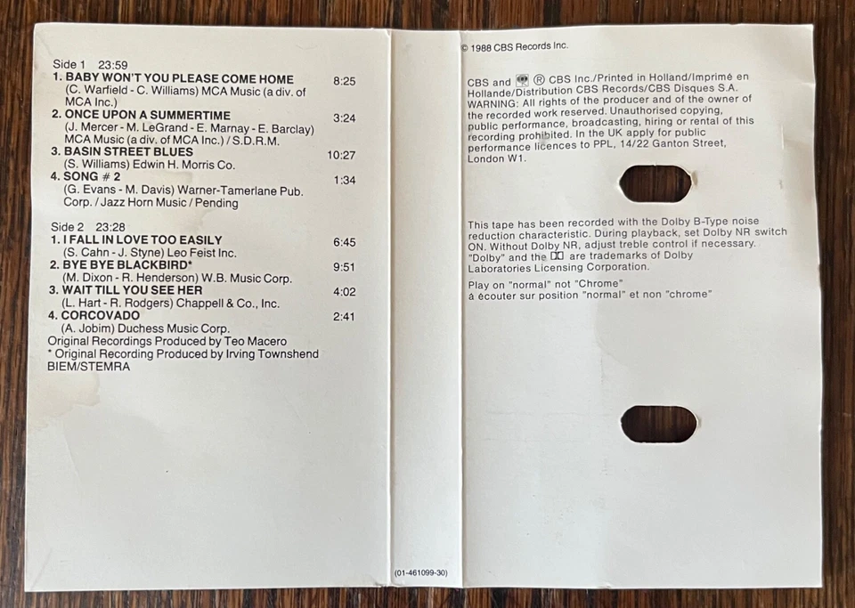 MILES DAVIS Ballads AUDIO CASSETTE TAPE Chrome Remastered CBS HOLLAND 1988 RARE - Image 2 of 4