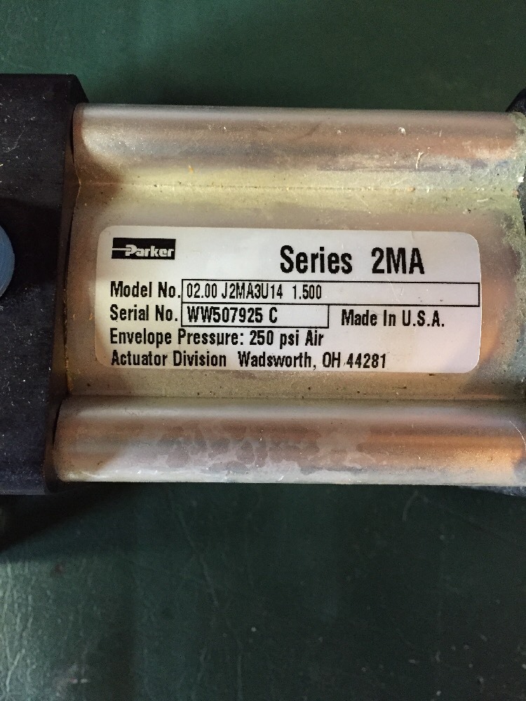 PARKER PNEUMATIC CYLINDER SERIES 2MA 02.00 J2MA3u14 1.500 / 250 Psi Air