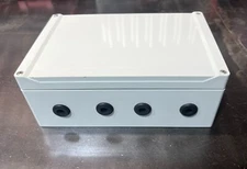 Hammond 1554V Enclosure 9-1/2"x6-1/4"x3-1/2",Used,10 holes w/backplate