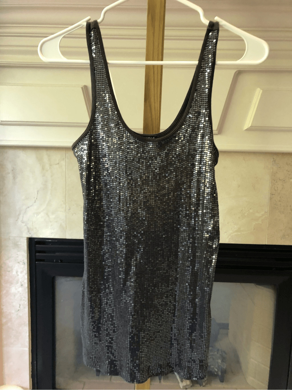 Express Sexy Basic Women’s Gray 2 Piece Sequin Tw… - image 7