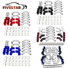 3" Intercooler Piping&Clamp Kit 90 Degree Straight Silicone Coupler Hose Intake