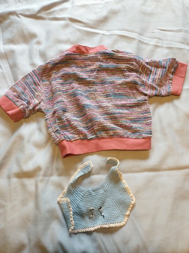 Vintage Short Sleeve Sweater And Bib - Picture 2 of 7