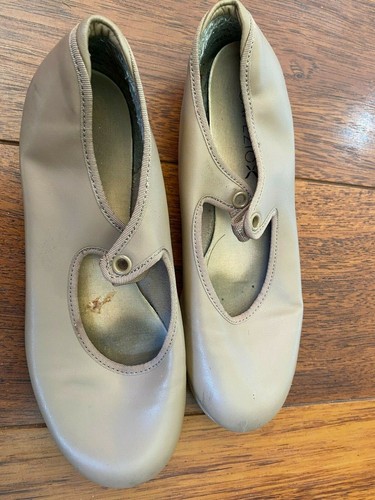 Mädchen CAPEZIO NUDE SONNENGEBRÄUNT STEPPSCHUHE Krawattenverschluss GRÖSSE 3 SCHMAL 3N Tanz